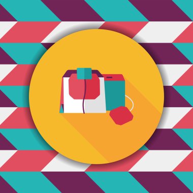 Uzun Gölge, eps10 ile kahve çanta düz simgesi