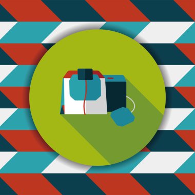 Uzun Gölge, eps10 ile kahve çanta düz simgesi