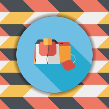 Uzun Gölge, eps10 ile kahve çanta düz simgesi