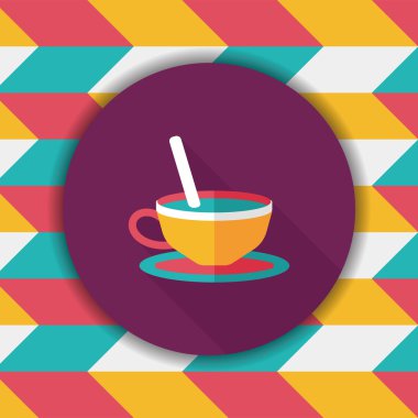 Uzun Gölge, eps10 ile kahve düz simgesi