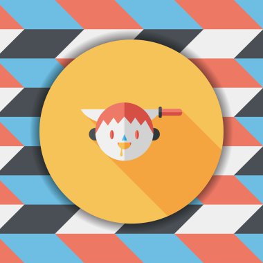 Cadılar Bayramı boy düz simgesi ile uzun gölge, eps10