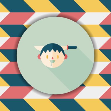 Cadılar Bayramı boy düz simgesi ile uzun gölge, eps10