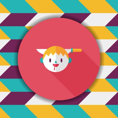 Cadılar Bayramı boy düz simgesi ile uzun gölge, eps10