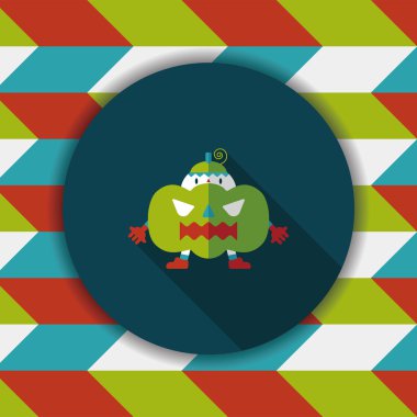 balkabağı kostümü düz simgesi ile uzun gölge, eps10