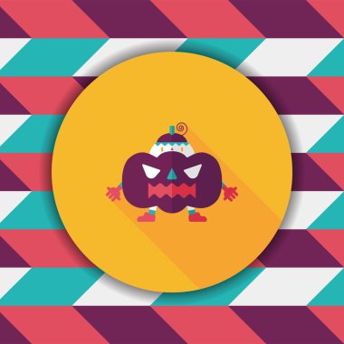 balkabağı kostümü düz simgesi ile uzun gölge, eps10