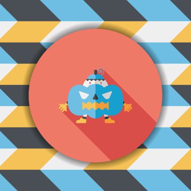 balkabağı kostümü düz simgesi ile uzun gölge, eps10