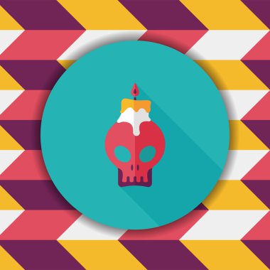 Uzun Gölge, eps10 ile kafatası mum düz simgesi