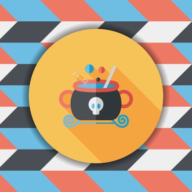 Cadı kazanında uzun gölge, eps10 düz simgesiyle