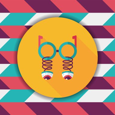 Cadılar Bayramı oyuncak düz simgesi ile uzun gölge, eps10