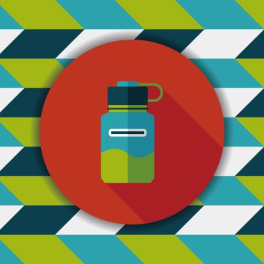 Su şişesi uzun gölge, eps10 düz simgesiyle