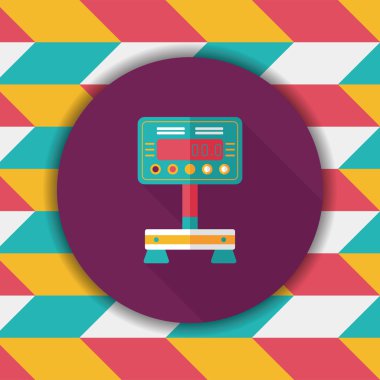 uzun gölge ile ağırlık ölçek düz simgesi