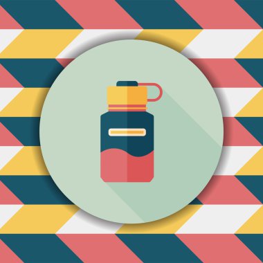 Su şişesi uzun gölge, eps10 düz simgesiyle