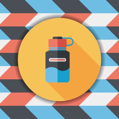 Su şişesi uzun gölge, eps10 düz simgesiyle