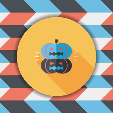 Balkabağı canavarı düz simgesi ile uzun gölge, eps10