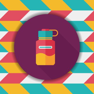 Su şişesi uzun gölge, eps10 düz simgesiyle