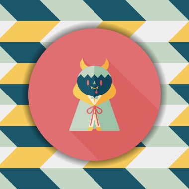 vampir düz simgesi ile uzun gölge, eps10