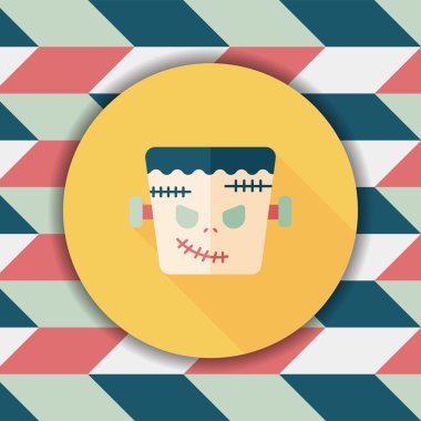 Frankenstein düz simgesi ile uzun gölge, eps10