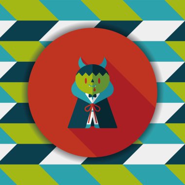 vampir düz simgesi ile uzun gölge, eps10