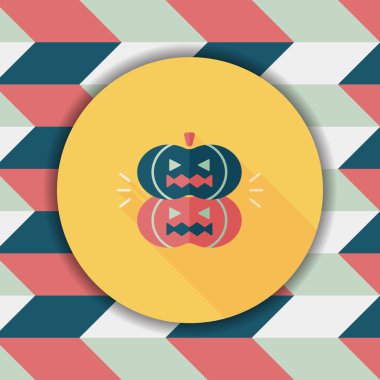 Balkabağı canavarı düz simgesi ile uzun gölge, eps10