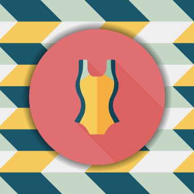 Yüzme uygun uzun gölge, eps10 ile düz simgesi