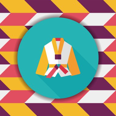 Karate takımı düz simgesi ile uzun gölge, eps10