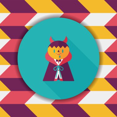 vampir düz simgesi ile uzun gölge, eps10