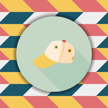 beyzbol kap düz simgesi ile uzun gölge, eps10