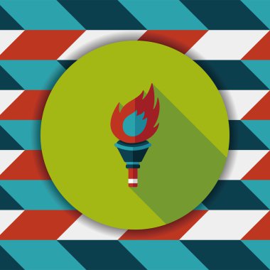 Uzun Gölge, eps10 ile yanan meşale düz simgesi