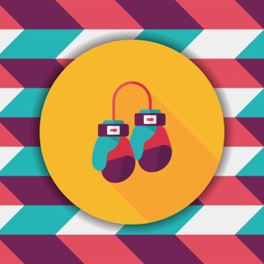 Boks eldivenleri düz simgesi ile uzun gölge, eps10