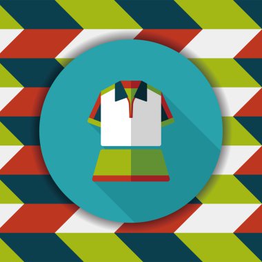 Spor kıyafeti düz simgesi ile uzun gölge, eps10