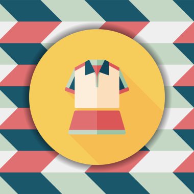 Spor kıyafeti düz simgesi ile uzun gölge, eps10