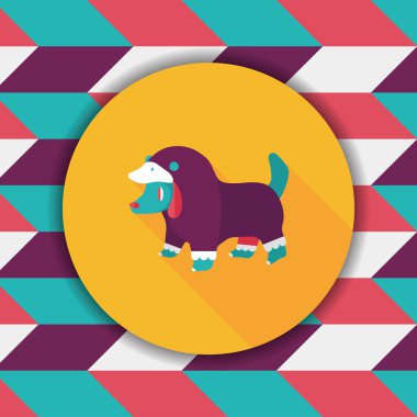 Evde beslenen hayvan giyim uzun gölge, eps10 düz simgesiyle