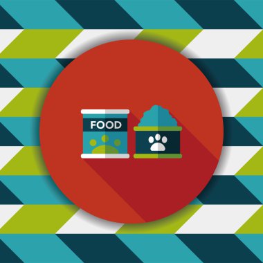 Uzun Gölge, eps10 ile evde beslenen hayvan köpek gıda düz simgesi