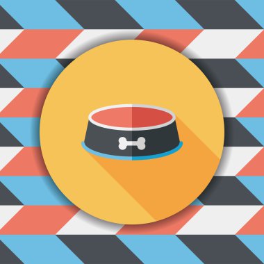 Uzun Gölge, eps10 ile evde beslenen hayvan köpek kase düz simgesi