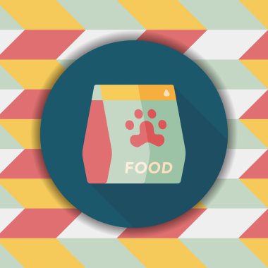 Uzun Gölge, eps10 ile evde beslenen hayvan köpek gıda düz simgesi