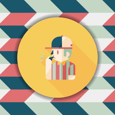 Hakem düz simgesi ile uzun gölge, eps10