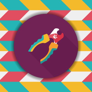 Uzun Gölge, eps10 ile hayvan tırnak makası düz simgesi