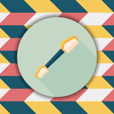 Düz simgesi uzun gölge, eps10 ile evde beslenen hayvan diş fırçası