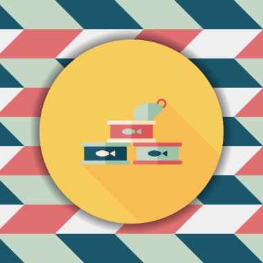 Evde beslenen hayvan kedi maması can düz uzun gölge, eps10 simgesi