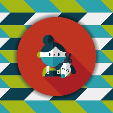 Uzun Gölge, eps10 ile evde beslenen hayvan veteriner ve köpek düz simgesi