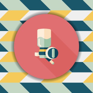 Evde beslenen hayvan su içme uzun gölge, eps10 ile düz simgesi