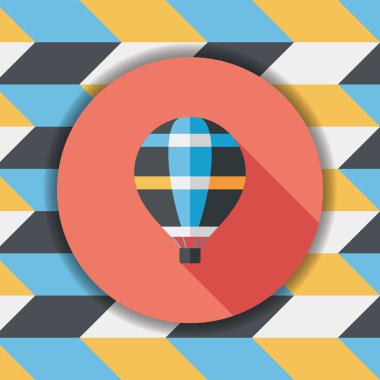 Uzun Gölge, eps10 ile ulaşım sıcak hava balon düz simgesi