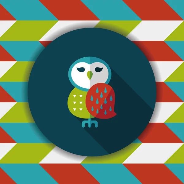 Halloween owl flat icon with long shadow, eps10 — стоковый вектор