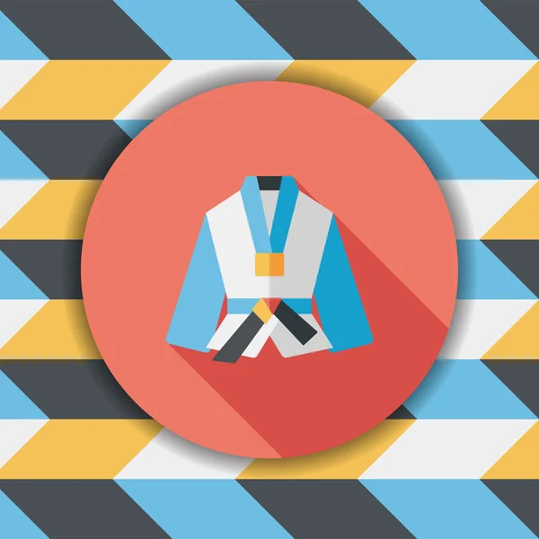 Costume de karaté icône plate avec ombre longue, eps10 — Image vectorielle