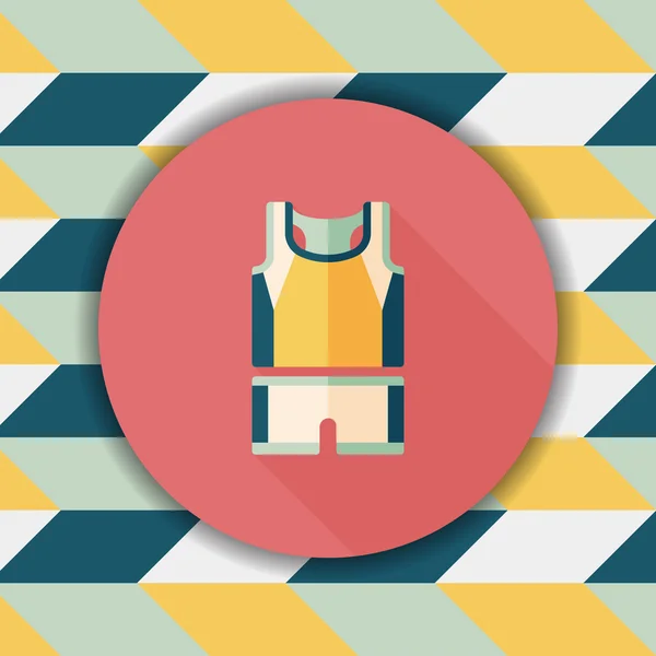 Vêtements de basket icône plate avec ombre longue, eps10 — Image vectorielle