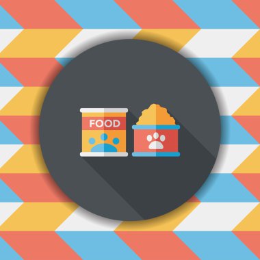 Uzun Gölge, eps10 ile evde beslenen hayvan köpek gıda düz simgesi
