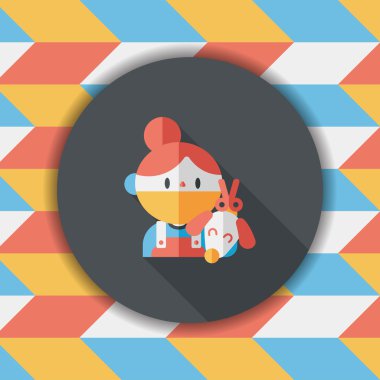 Uzun Gölge, eps10 ile evde beslenen hayvan veteriner ve köpek düz simgesi