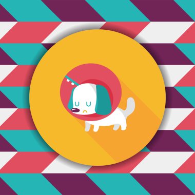 Evde beslenen hayvan Elizabethan yaka uzun gölge, eps10 düz simgesiyle