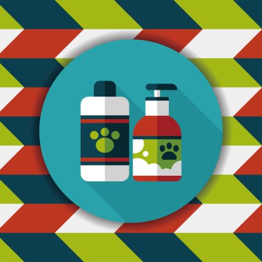 Uzun Gölge, eps10 ile evde beslenen hayvan şampuan düz simgesi