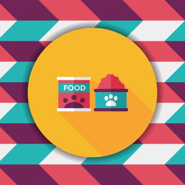 Uzun Gölge, eps10 ile evde beslenen hayvan köpek gıda düz simgesi